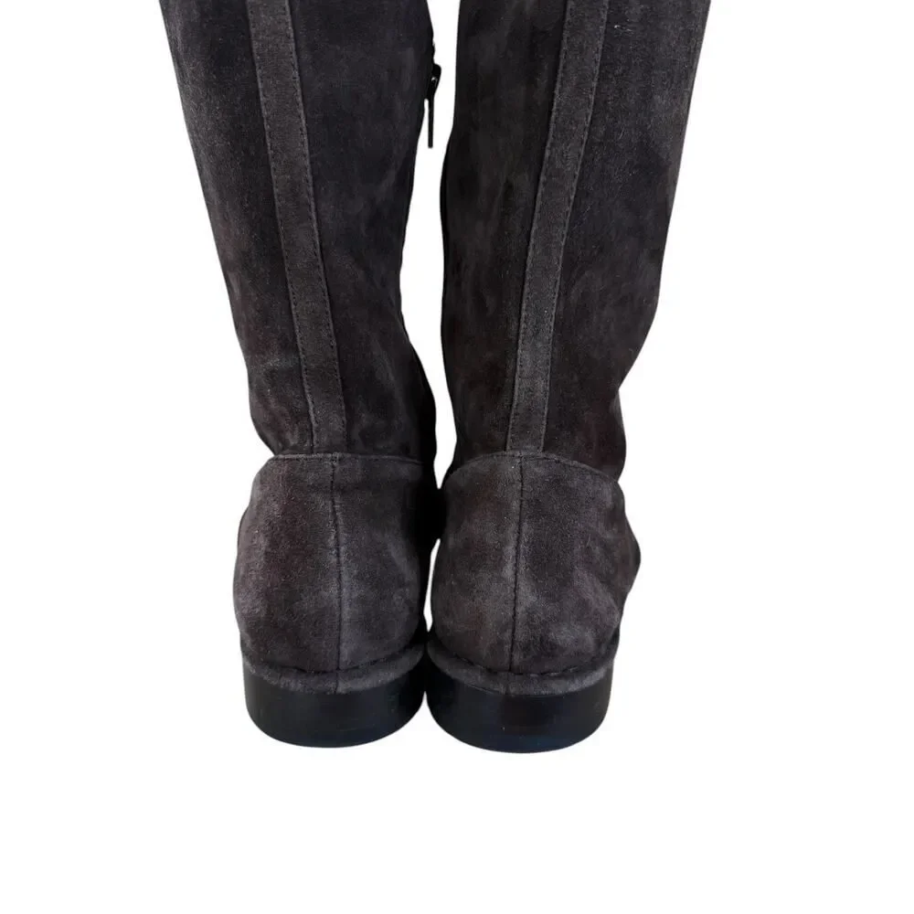 Frye Brown Suede Over-the-Knee Flat Boots with Tie Detail Size 8M
